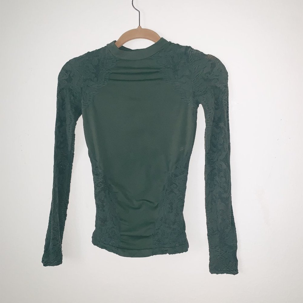 Free People Green Lace top